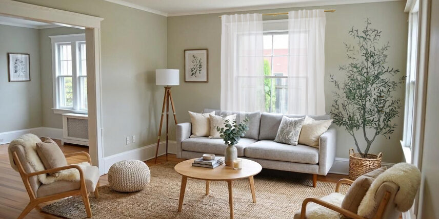 Living room staged